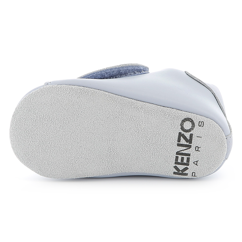 KENZO KIDS Boys Blue Leather Velcro Slippers