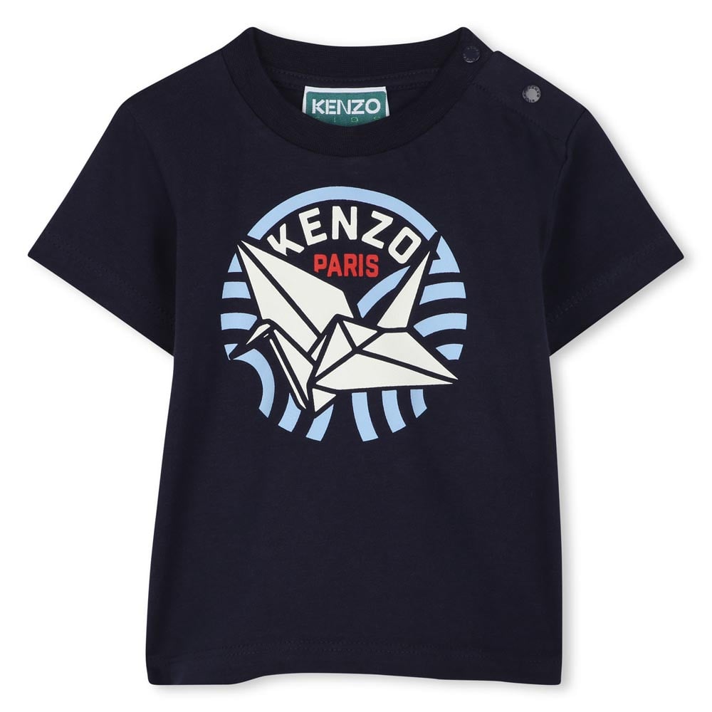 KENZO KIDS Boys Navy Blue Logo T-Shirt