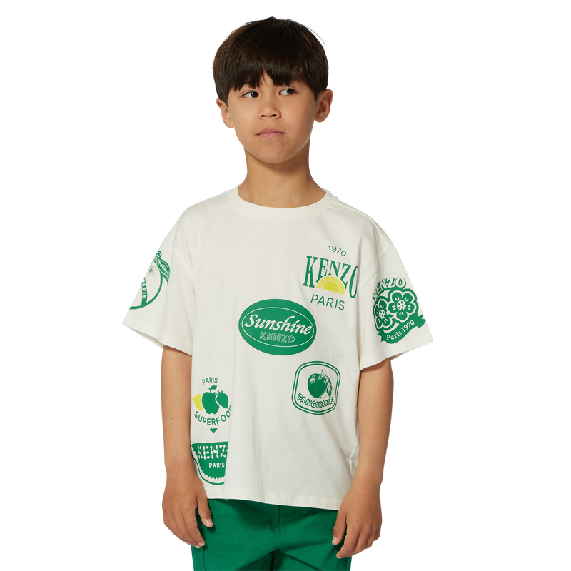 KENZO KIDS Boys White Logo T-Shirts