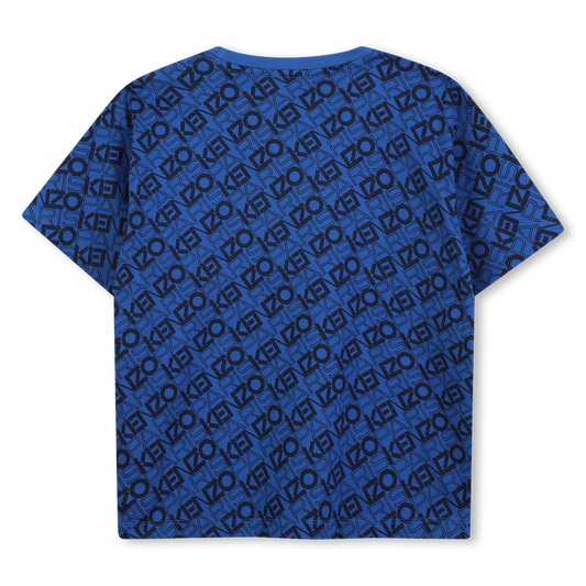 KENZO K61453/871 KIDS Boys Blue Printed Logo T-Shirt