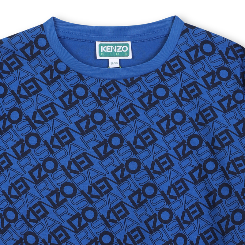 KENZO K61453/871 KIDS Boys Blue Printed Logo T-Shirt