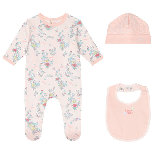 KENZO KIDS Baby Girls Pink Floral Babygrow Gift Set