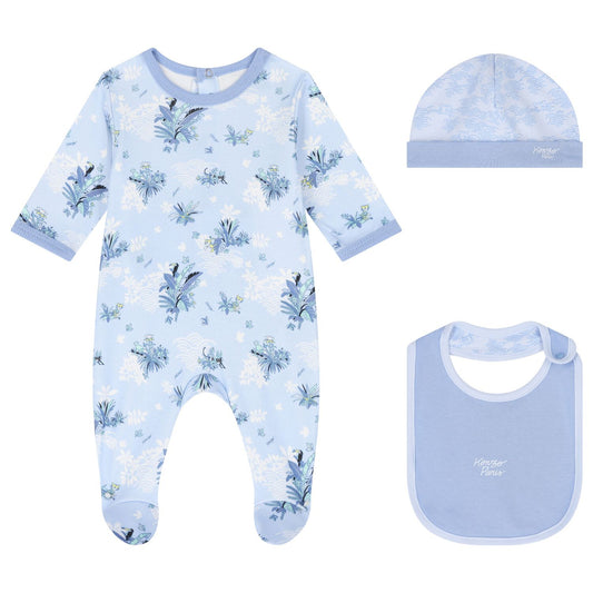 KENZO KIDS Baby Boys Baby Blue Logo Babygrow Gift Set