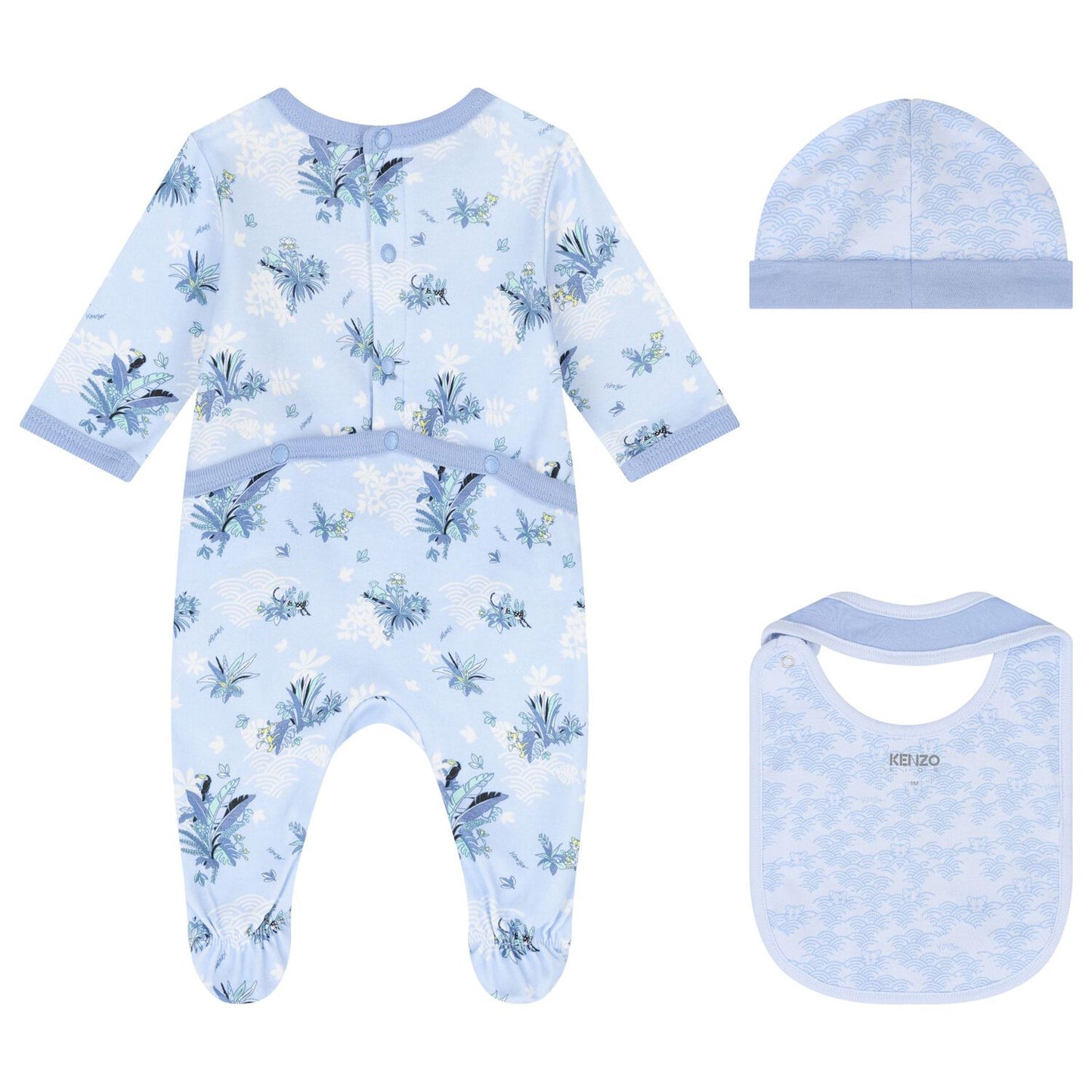 KENZO KIDS Baby Boys Blue Logo Babygrow Gift Set