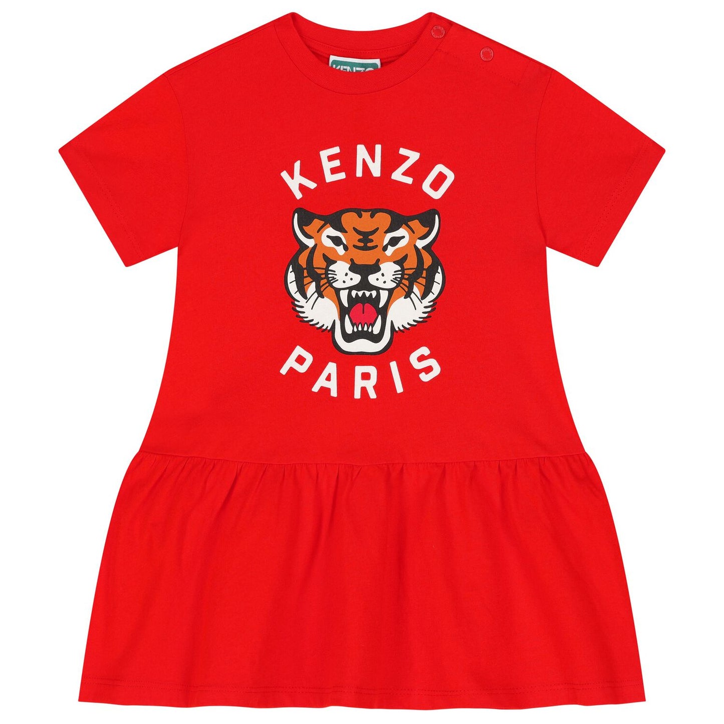 KENZO KIDS Younger Girls Red Tiger Logo Dress