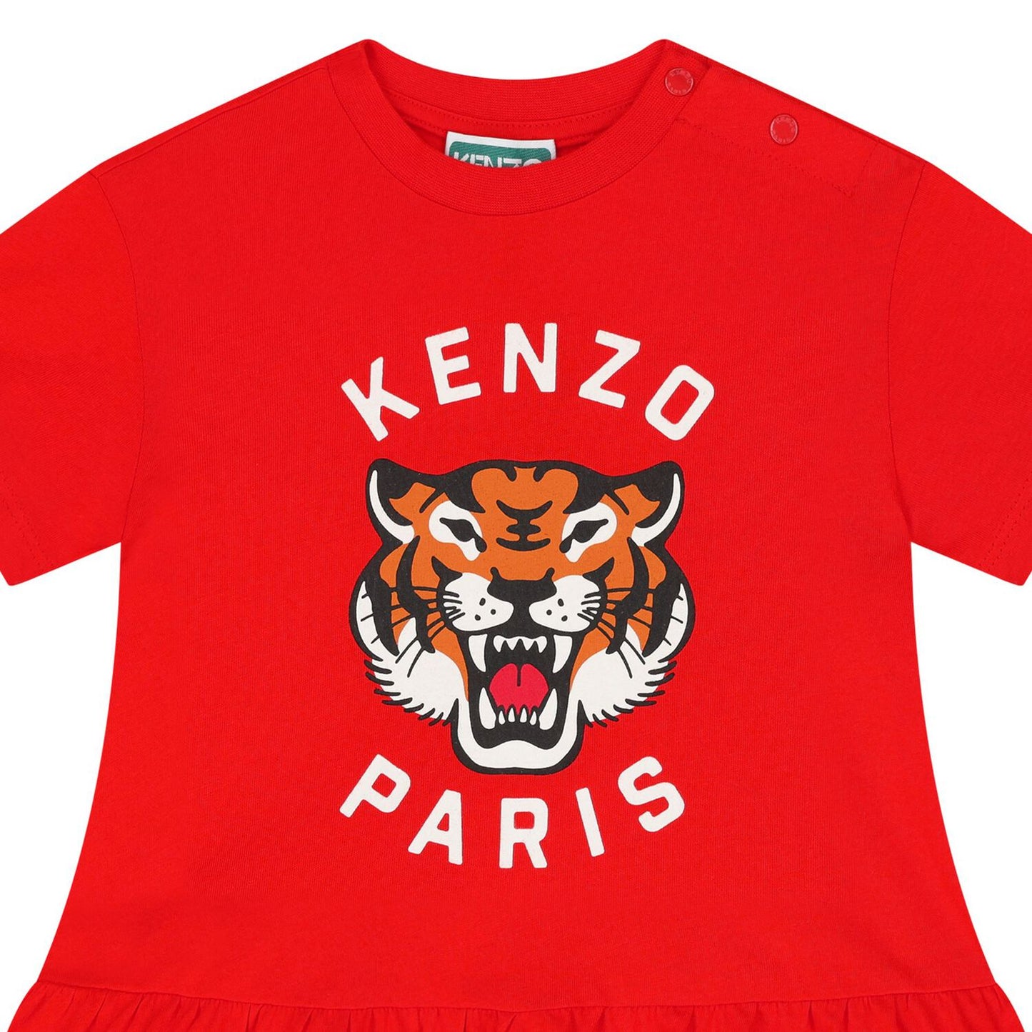 KENZO KIDS Younger Girls Red Tiger Logo Dress