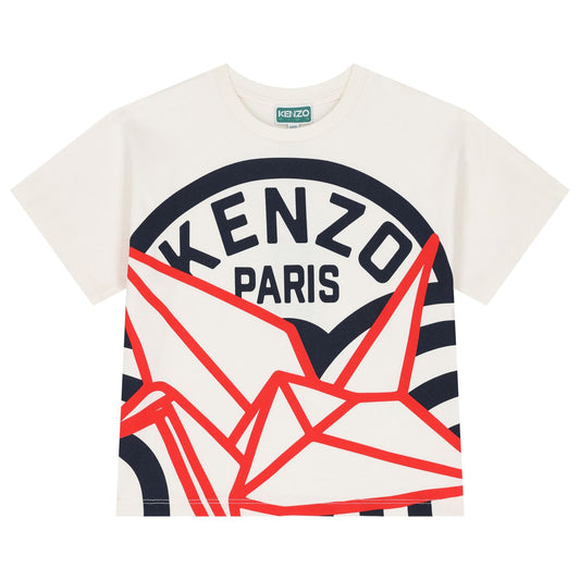 KENZO KIDS Girls White Logo T-Shirt