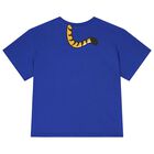 KENZO KIDS Boys Blue Tiger Logo T-Shirt