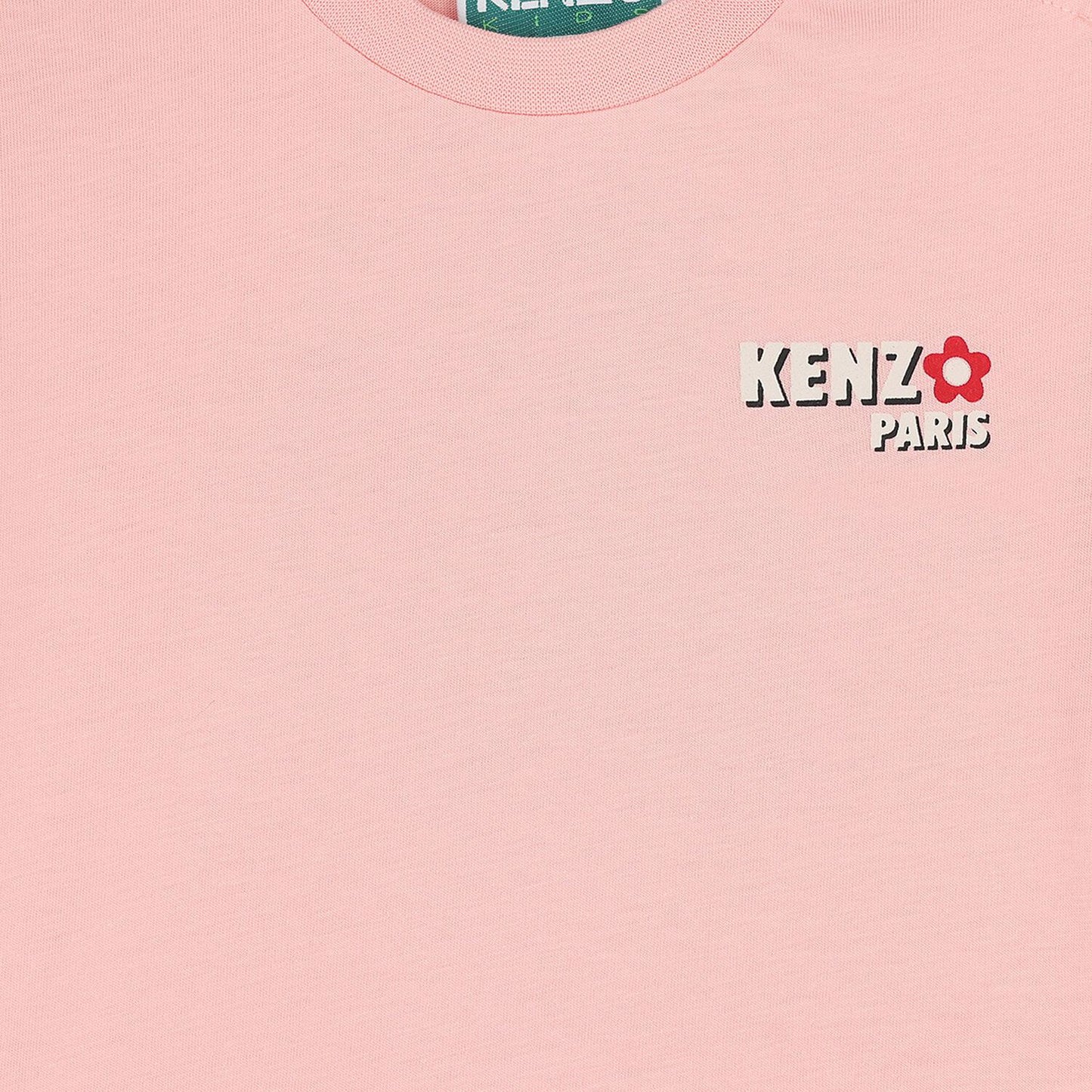 KENZO K61278/47H KIDS Younger Girls Pink Logo T-Shirt