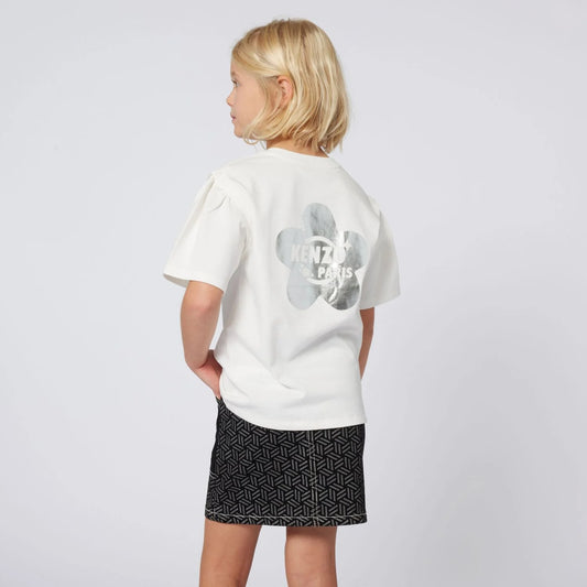 KENZO K61371/117 KIDS Girls White Logo T-Shirt