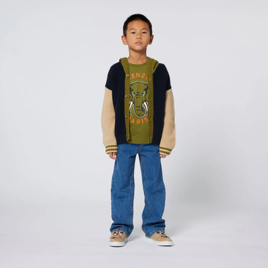 KENZO K61446/64T KIDS Boys Green Elephant Logo T-Shirt