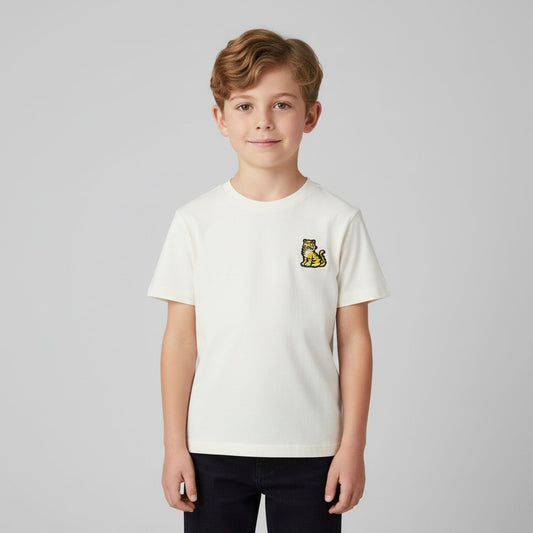 KENZO K61506/117 KIDS Ivory Tiger Logo T-Shirt