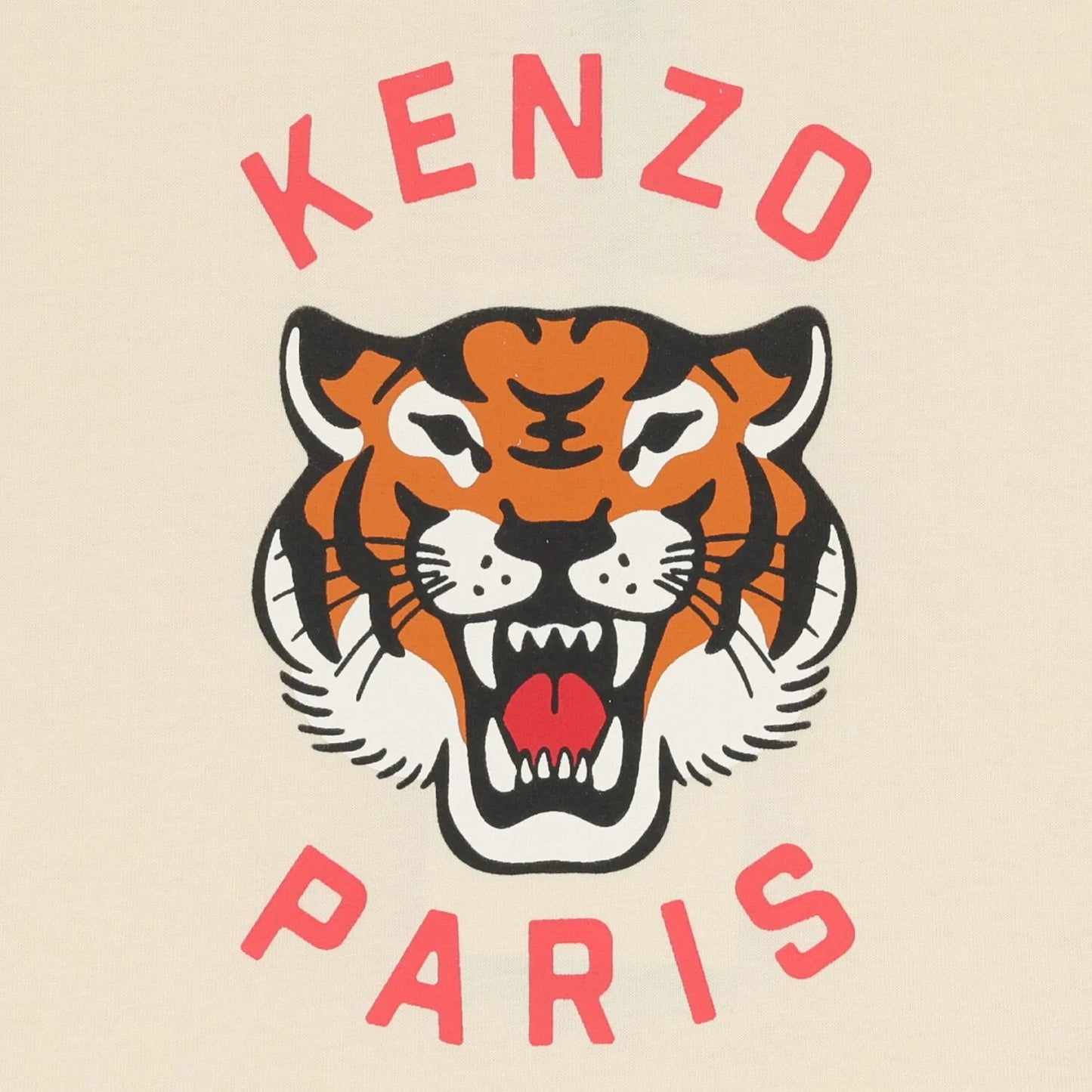 KENZO KIDS Younger Ivory Tiger Logo T-Shirt