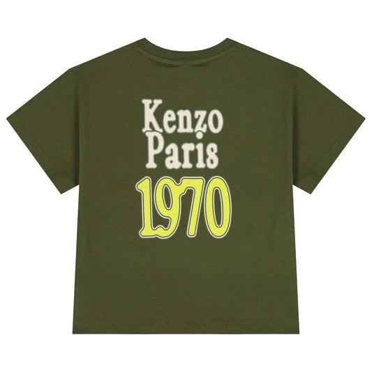 KENZO KIDS Boys Green Logo T-Shirt