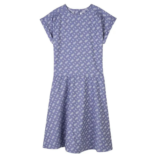 BOSS Girls Zipped Dress Blue Logo Short sleeves