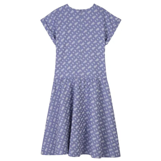 BOSS Girls Zipped Dress Blue Logo Short sleeves