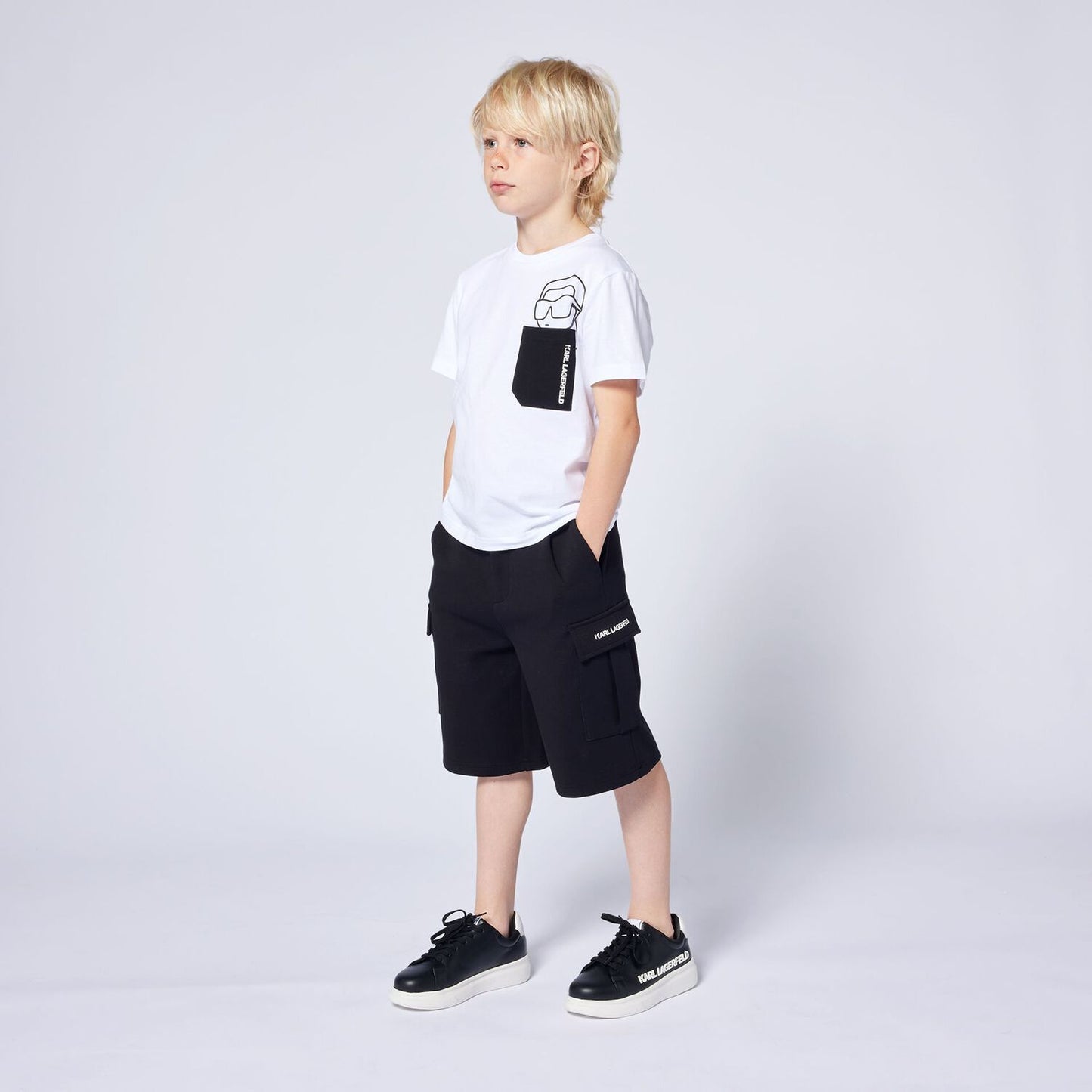 KARL LAGERFELD Boys White Logo T-Shirt