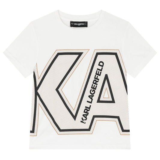 KARL LAGERFELD Boys White Logo T-Shirt