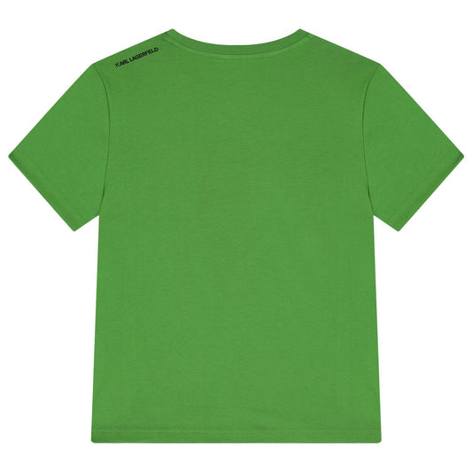 KARL LAGERFELD Boys Green Ikonik Logo T-Shirt
