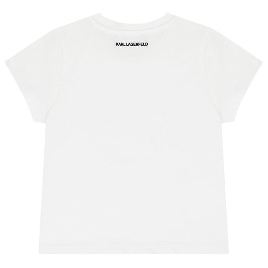 KARL LAGERFELD Girls White Logo T-Shirt