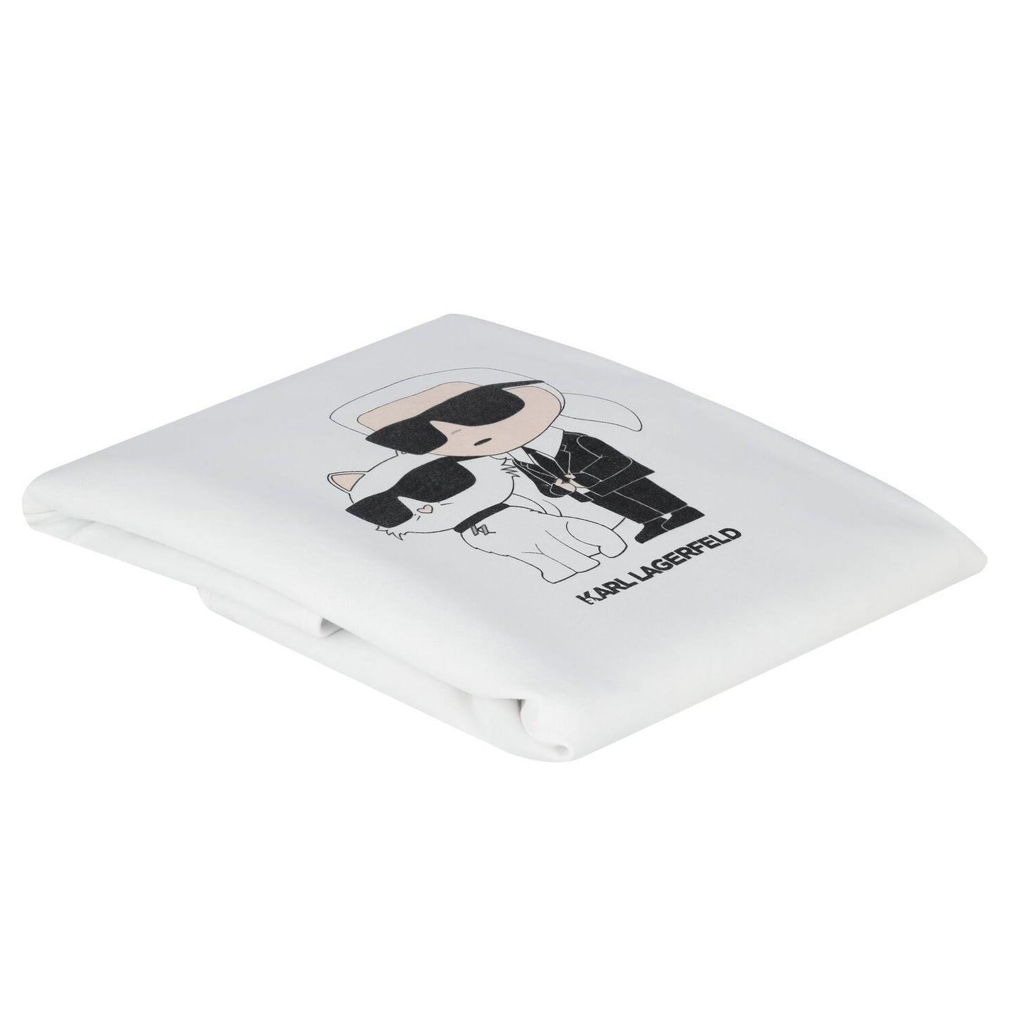 KARL LAGERFELD White Ikonik Logo Baby Blanket