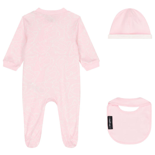 KARL LAGERFELD Z30968/N74 Baby Girls Pink Logo Babygrow Gift Set