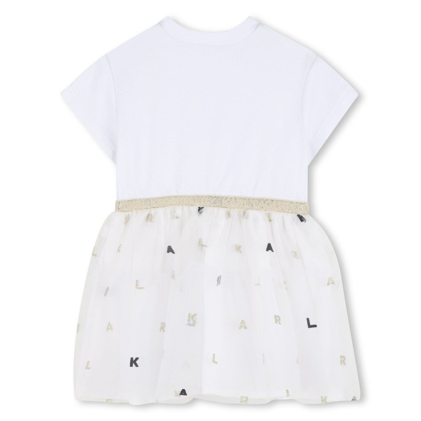 KARL LAGERFELD Baby Girls White Logo Tulle Dress