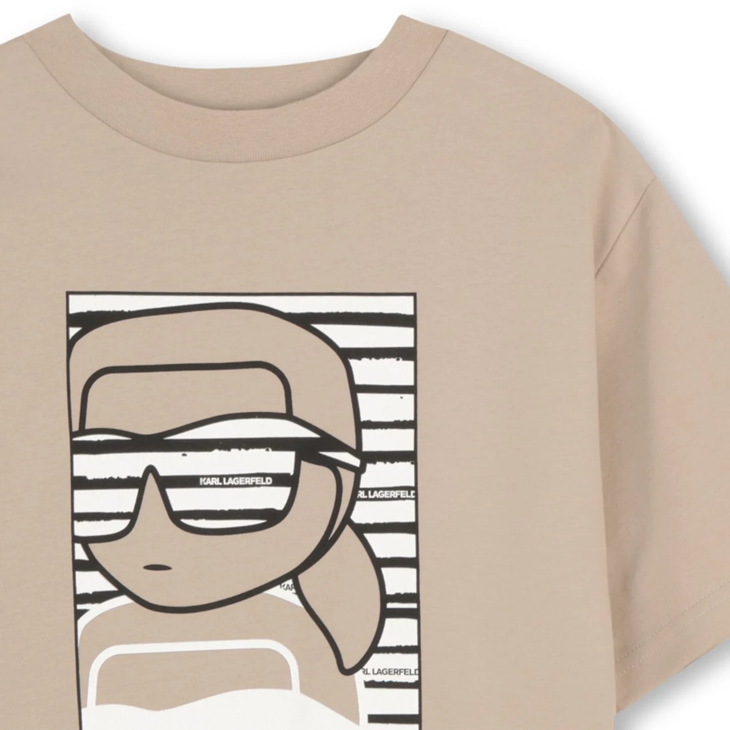 KARL LAGERFELD Boys Beige Ikon Karl Logo T-Shirt
