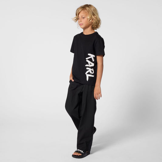 KARL LAGERFELD Boys Black Logo T-Shirt