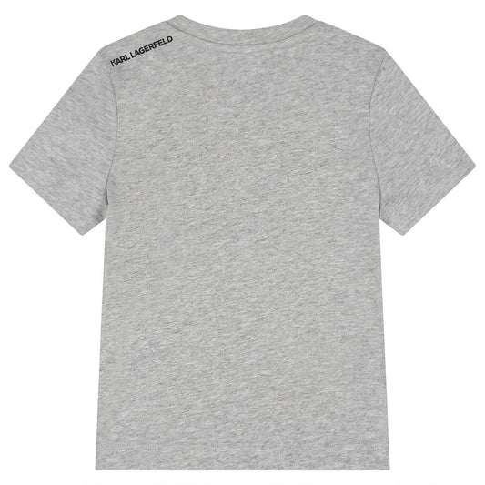 KARL LAGERFELD Boys Mini Me Grey Ikon Karl Logo T-Shirt