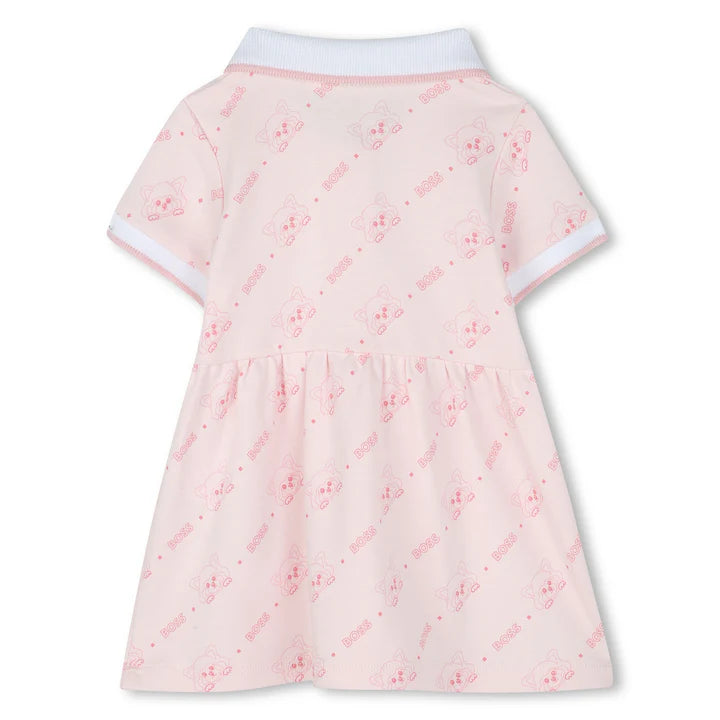 BOSS Baby Girls Pale Pink Logo Polo Dress