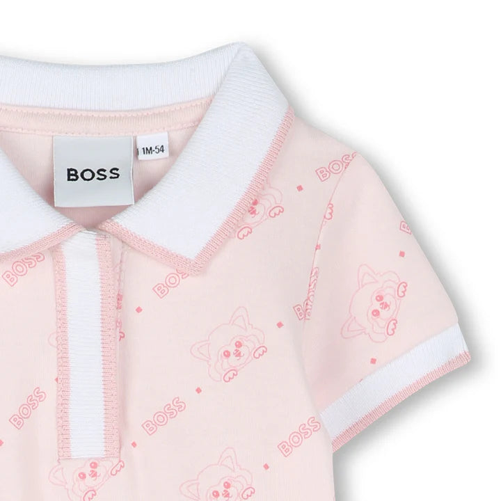 BOSS Baby Girls Pale Pink Logo Polo Dress