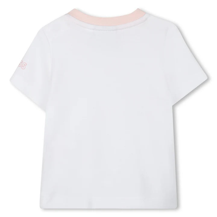 BOSS Baby Girls Pale Pink Dungarees T-Shirt Set