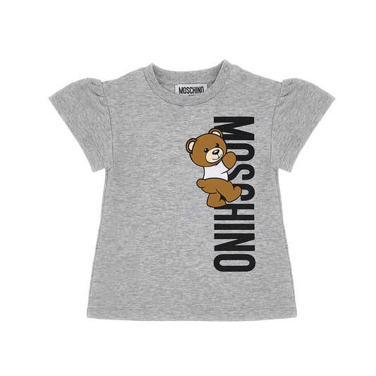 MOSCHINO Baby Girls Grey Teddy Bear Dress