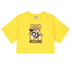 MOSCHINO Girls Yellow Teddy Bear Logo T-Shirt
