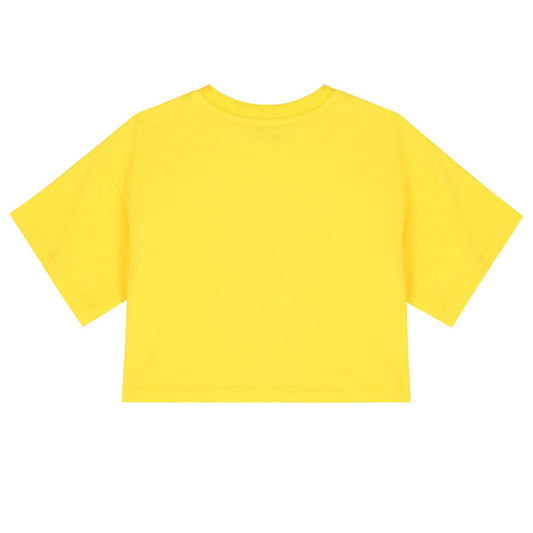 MOSCHINO Girls Yellow Teddy Bear Logo T-Shirt