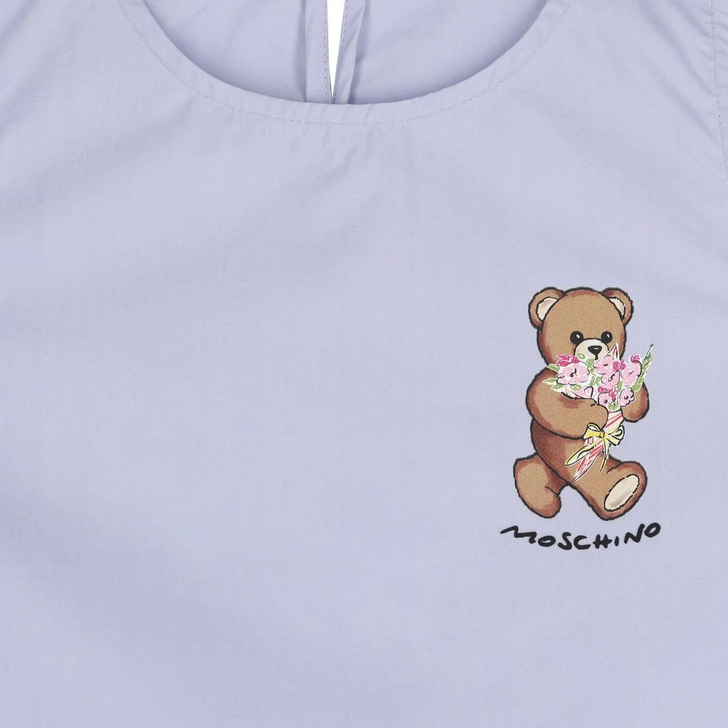 MOSCHINO Girls Lilac Purple Teddy Bear Logo Dress