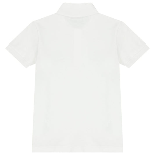 MOSCHINO Younger Boys White Teddy Bear Logo Polo Shirt
