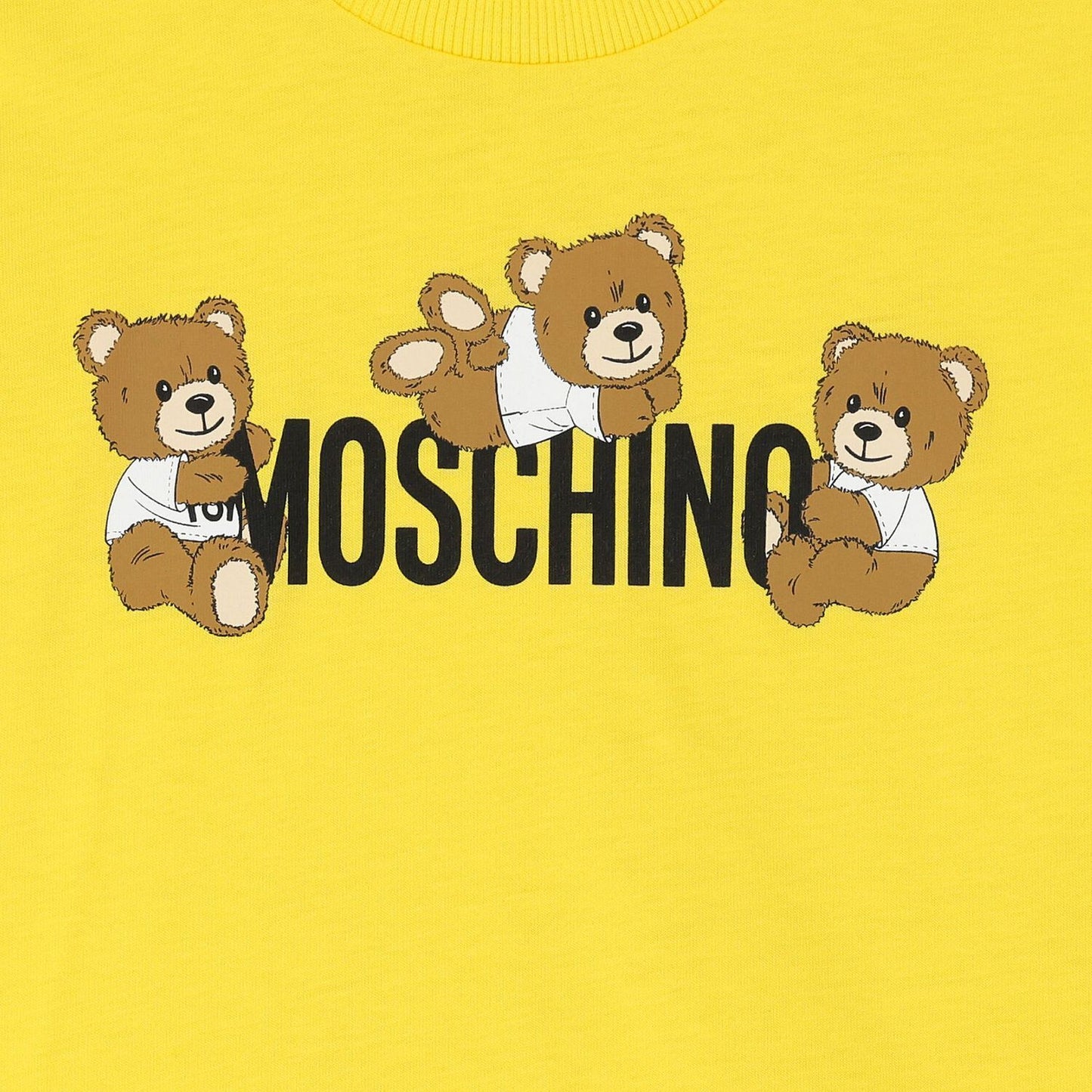 MOSCHINO Unisex Yellow Short Sleeve Logo T-Shirt