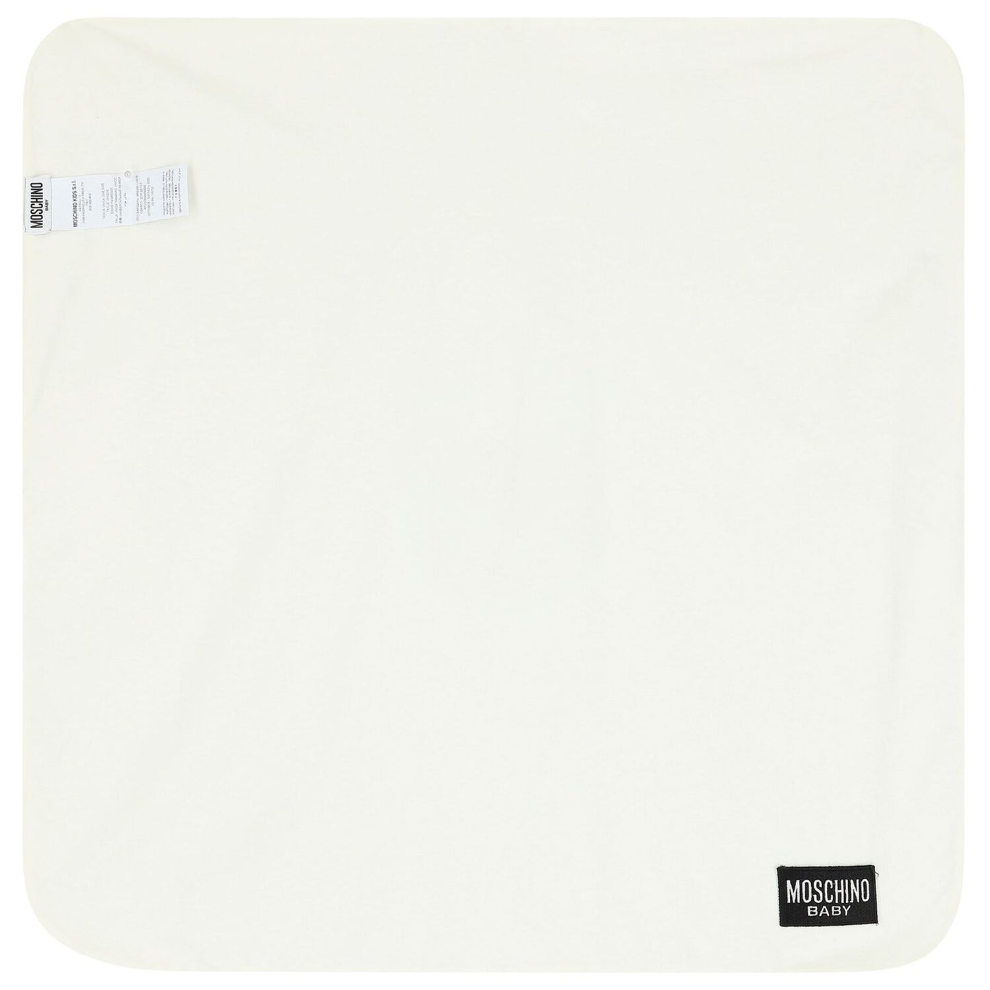 MOSCHINO Unisex Ivory Teddy Bear Logo Baby Blanket