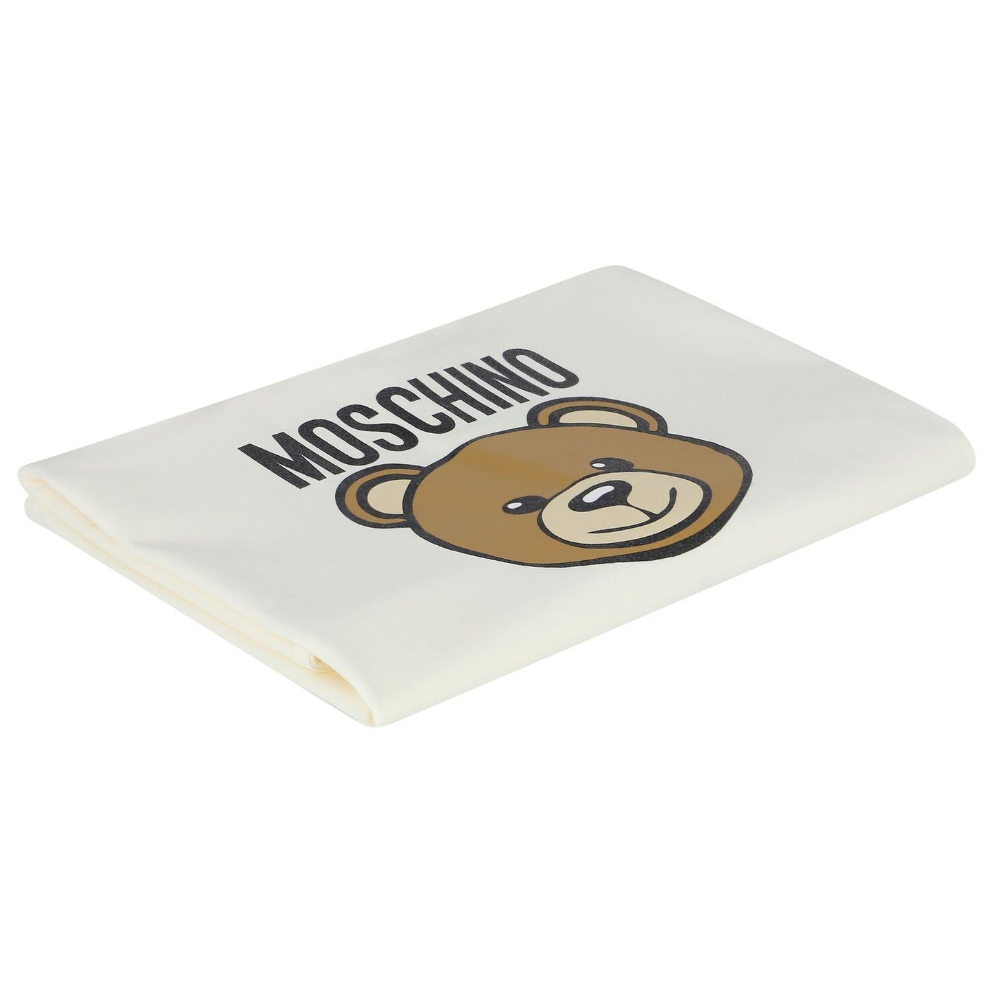 MOSCHINO Unisex Ivory Teddy Bear Logo Baby Blanket