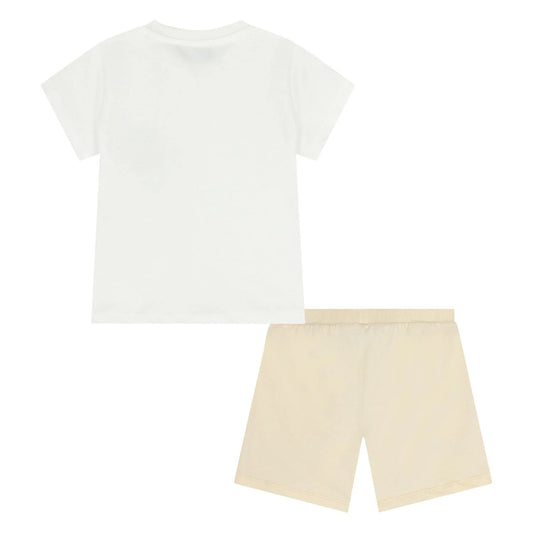 MOSCHINO Younger White & Beige Teddy Bear Shorts Set