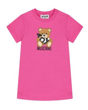 MOSCHINO Girls Bright Pink Toddler Dress