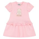 MOSCHINO Baby Girls Pink Teddy Bear Dress
