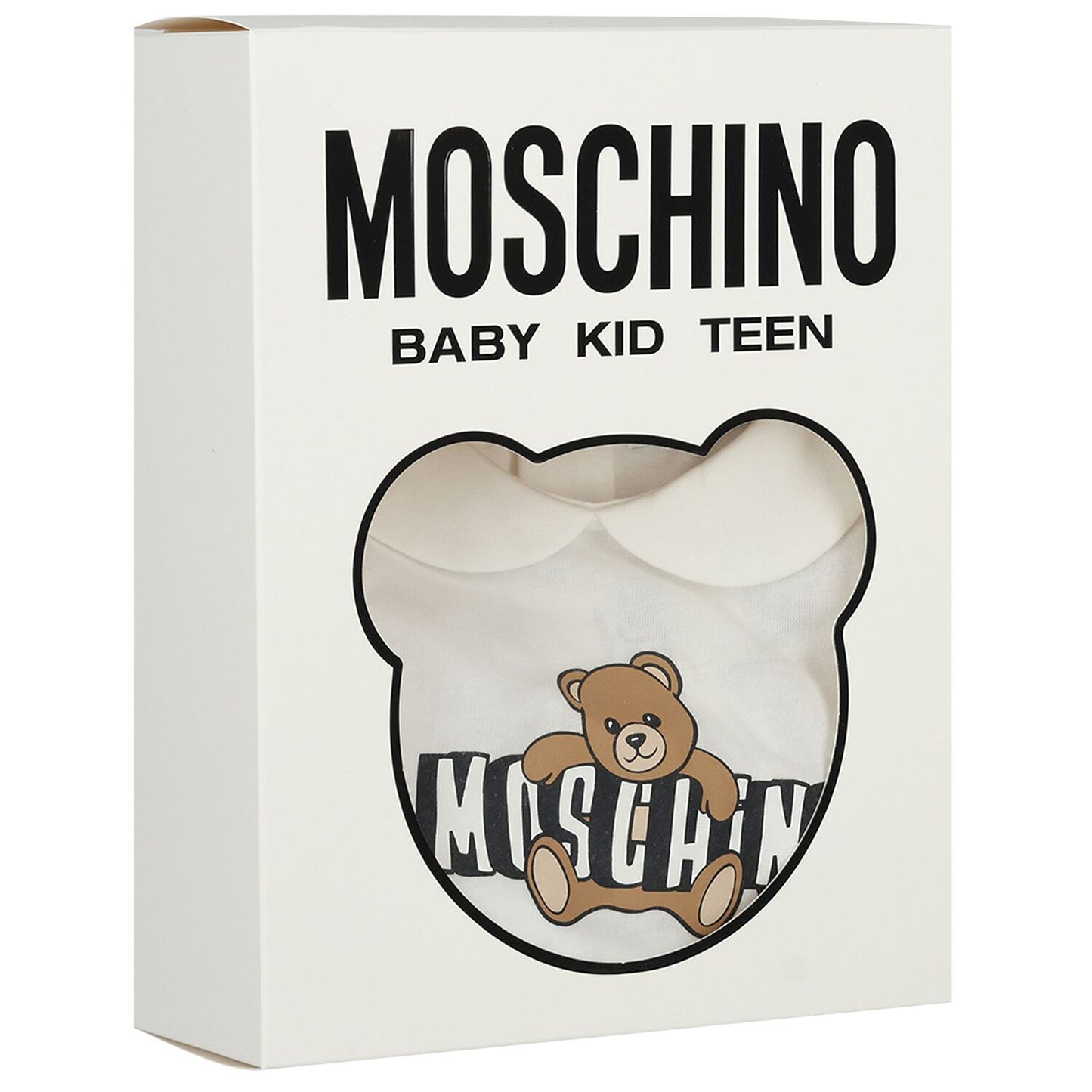 MOSCHINO White Teddy Bear Logo Baby Romper