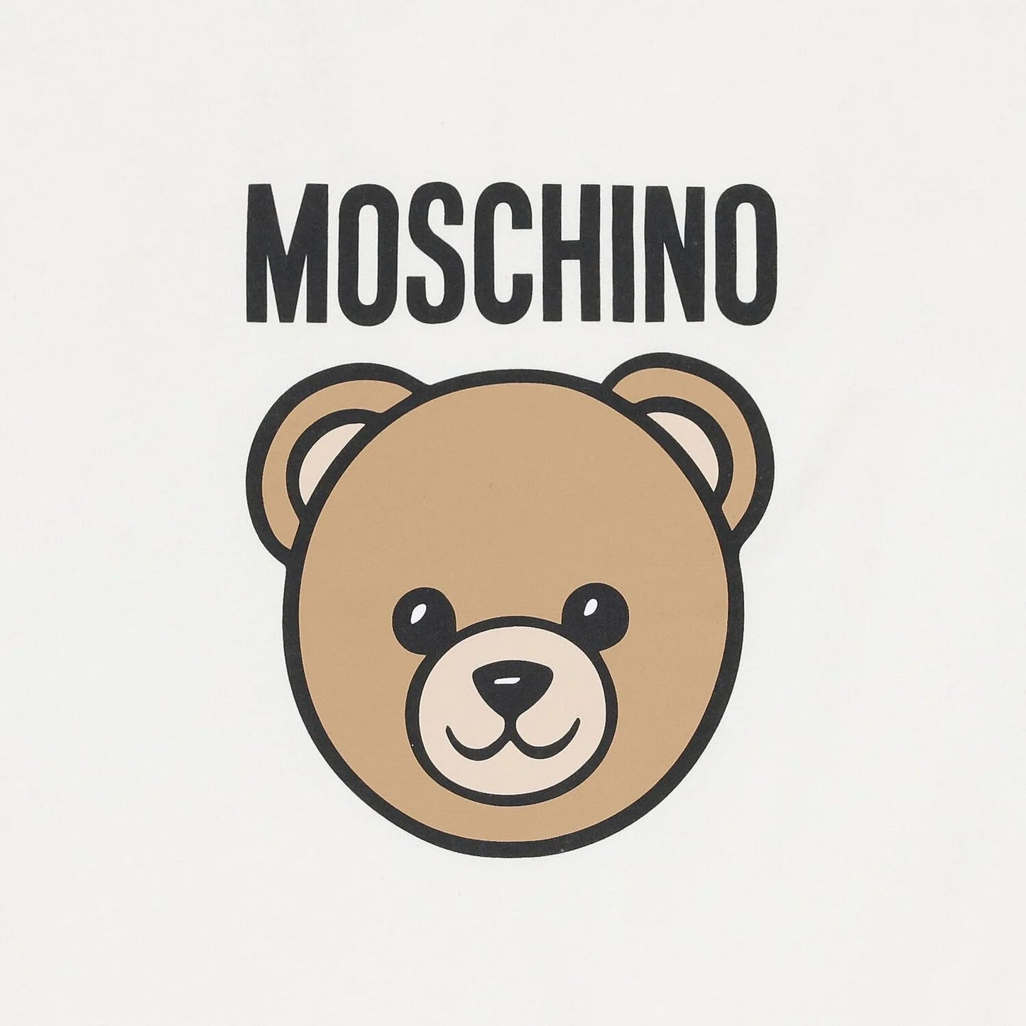 MOSCHINO White Teddy Bear Logo Baby Blanket