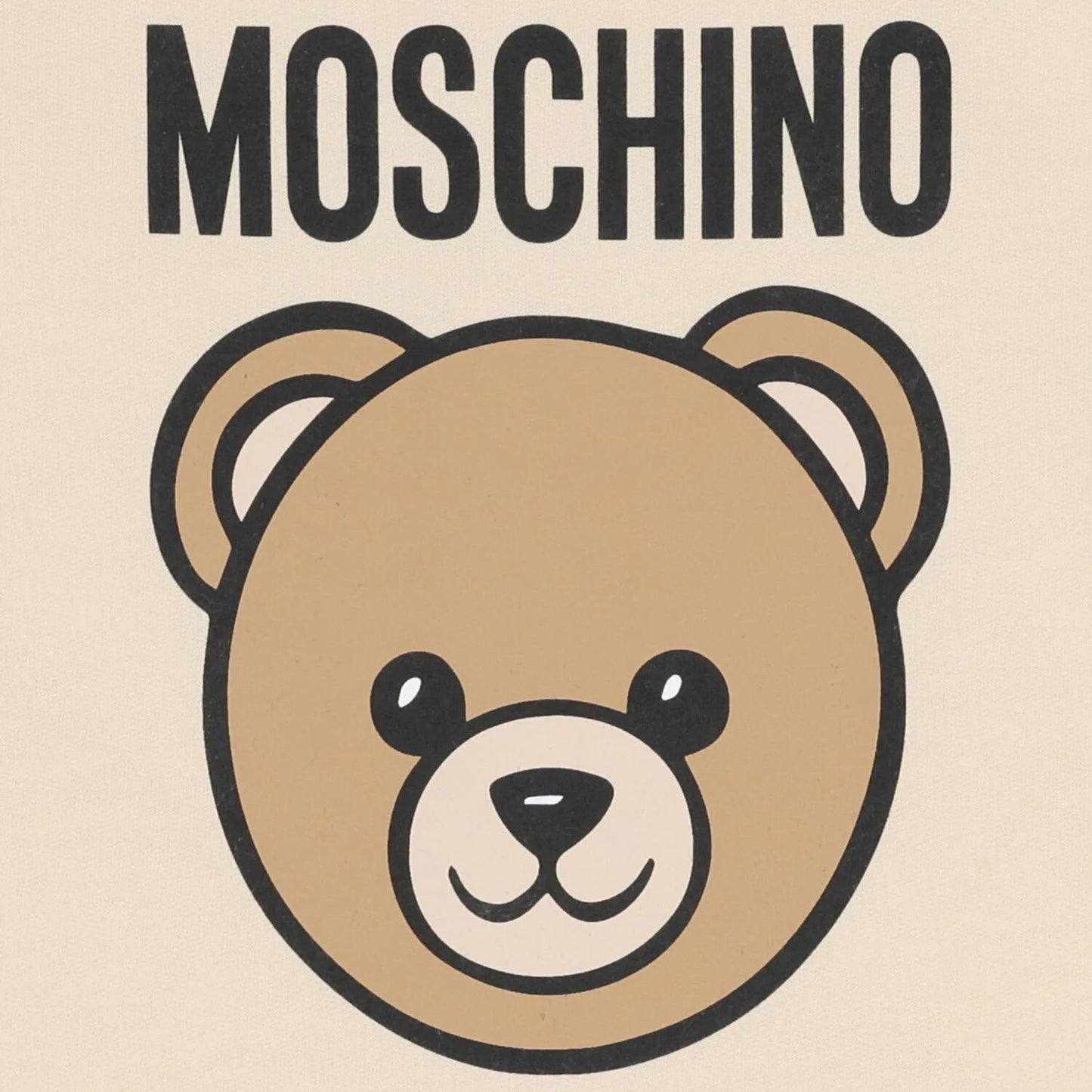 MOSCHINO Beige Teddy Bear Logo Baby Blanket