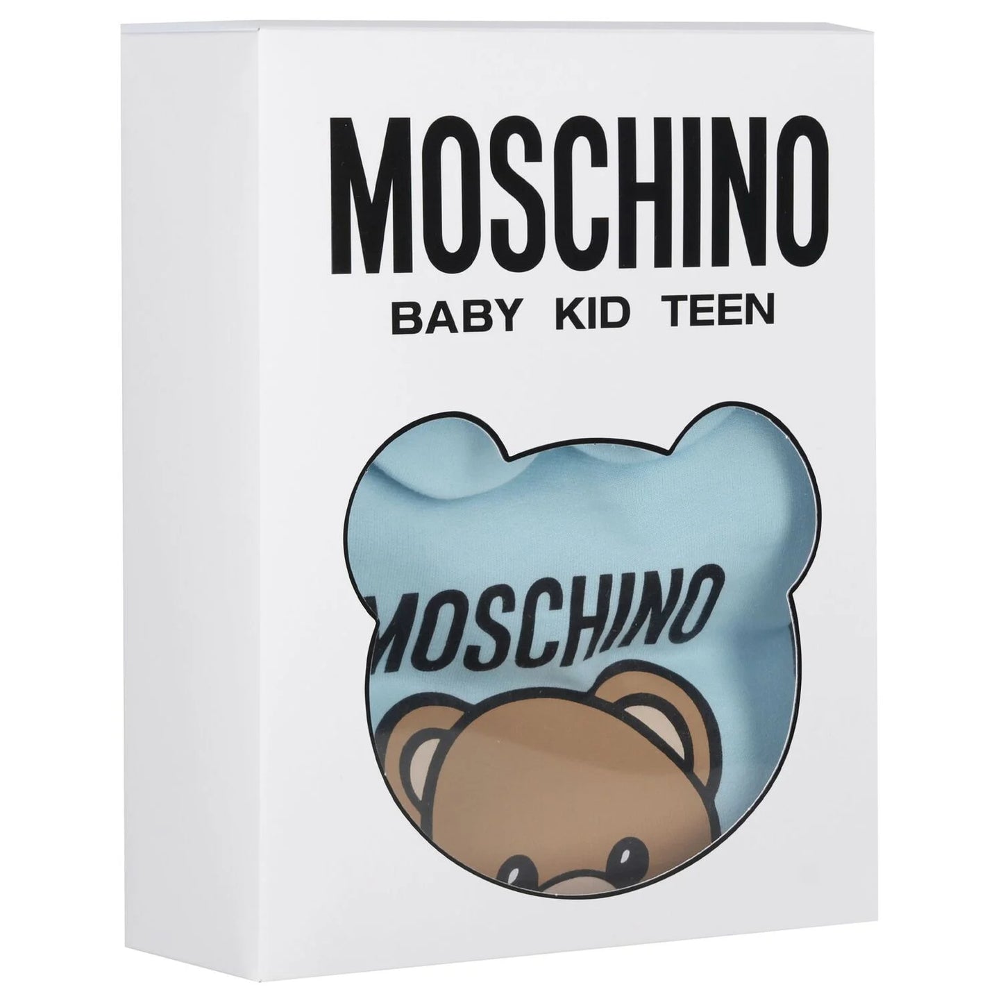 MOSCHINO Baby Blue Teddy Bear Logo Babygrow