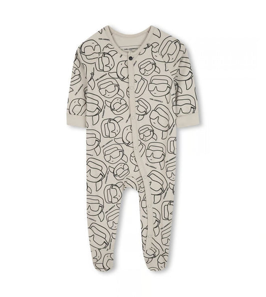 KARL LAGERFELD Z30974/211 Beige Logo Printed Baby Grow