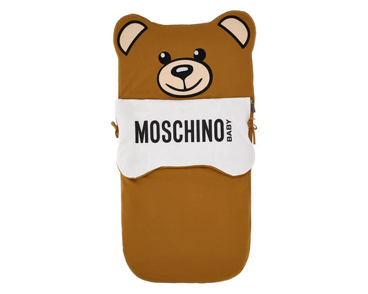 MOSCHINO Unisex Brown Teddy Bear Baby Sleeping Bag